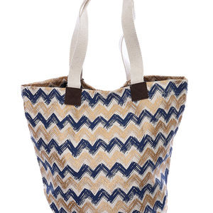 CHEVRON PRINT BEACH TOTE BAG ACCESSORY